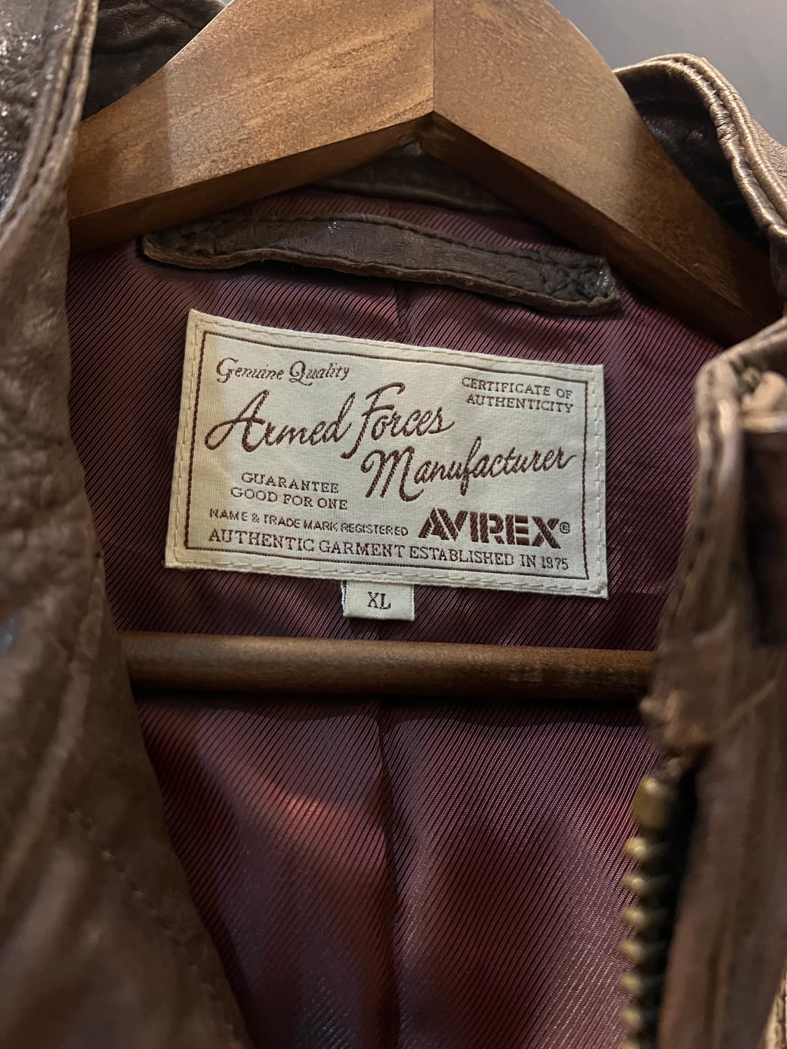 아비렉스 와펜 패치 가죽 라이더 자켓 상품이미지3