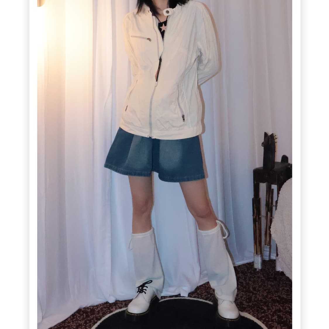 ivory side line detail trucker 상품이미지2