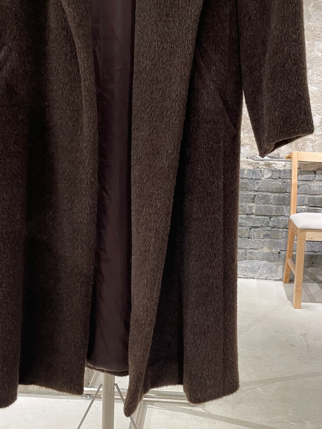 막스마라 브라운 클래식 논 버튼 울 코트 상품이미지5