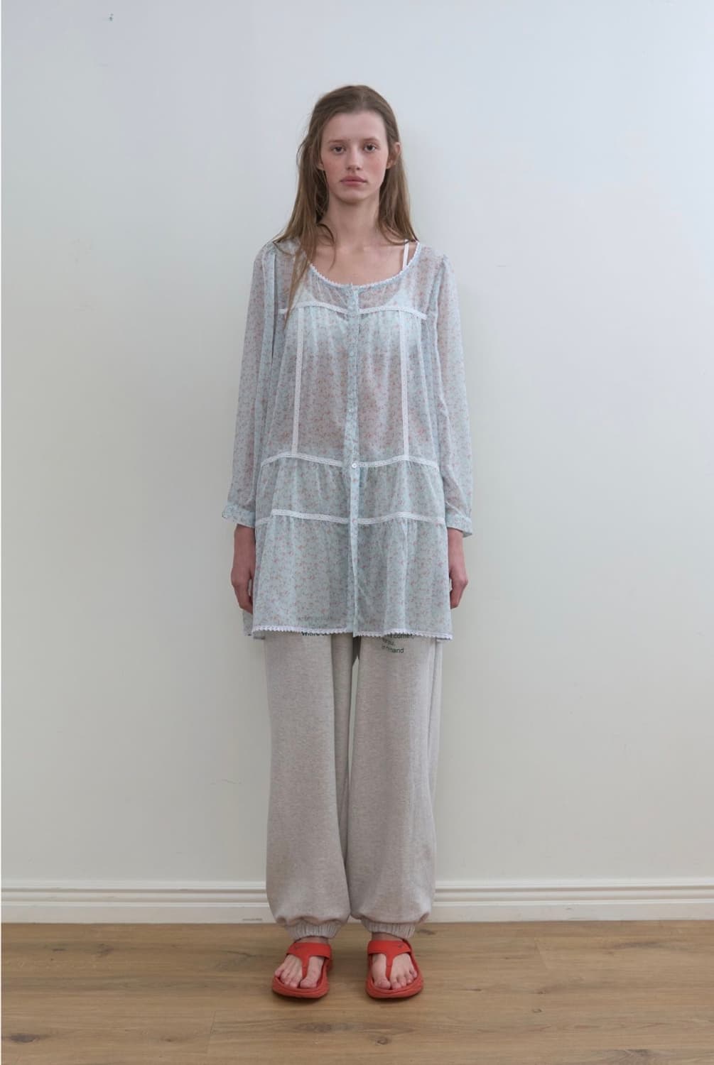 노컨텐츠 Sheer Flower Dress_Mint 상품이미지4