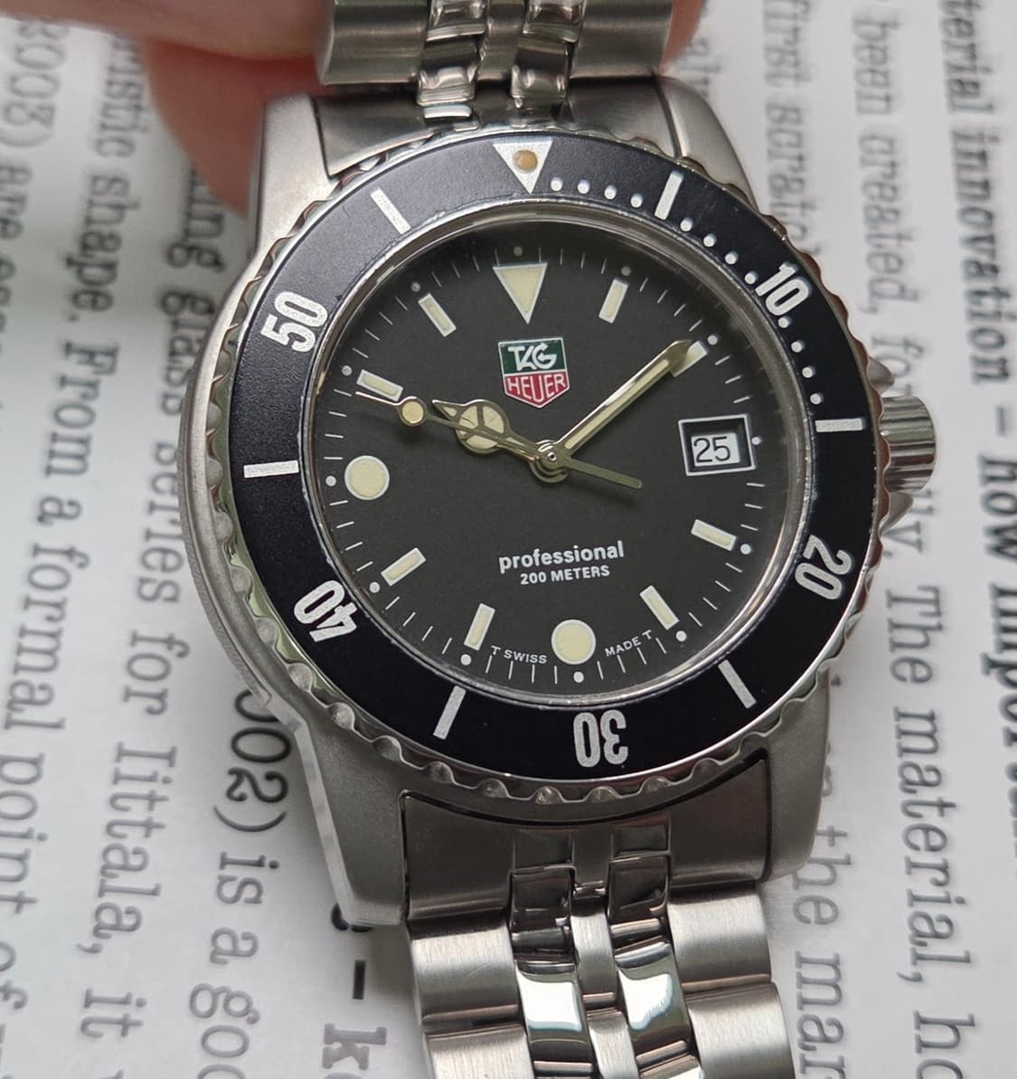 레어] 빈티지 태그호이어 프로페셔널 1500 블랙 태그섭 벤츠핸즈 쿼츠  상품이미지10