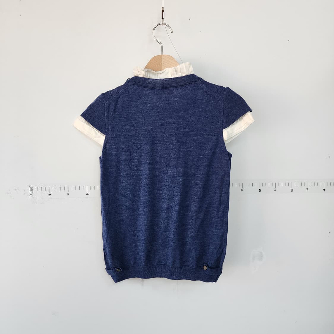 SJSJ 레이어드 니트 조끼 블라우스 상품이미지4