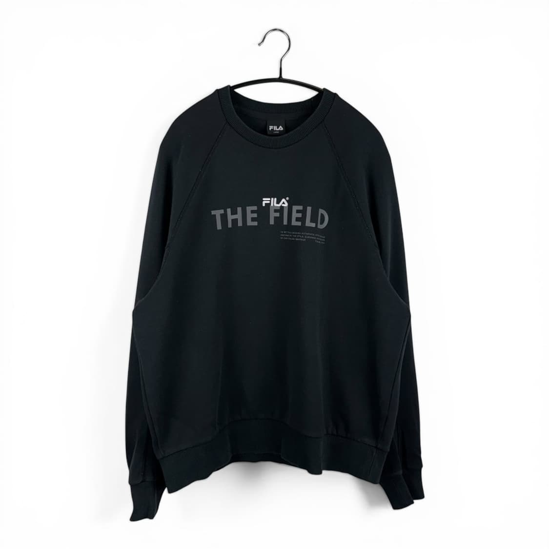 (L) 휠라 로고 기능성 맨투맨 블랙 상품이미지1