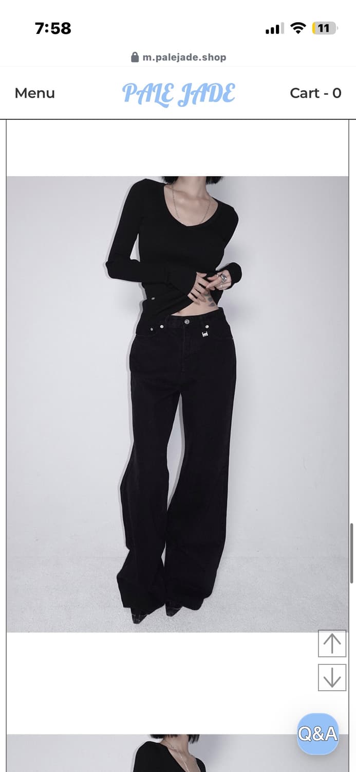 최종가)페일제이드 로우 와이드 데님s 상품이미지1