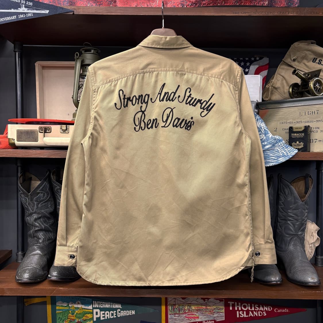 밴 데이비스 덕 캔버스 엠브로이드 패치 코튼 워크셔츠 N652 상품이미지2