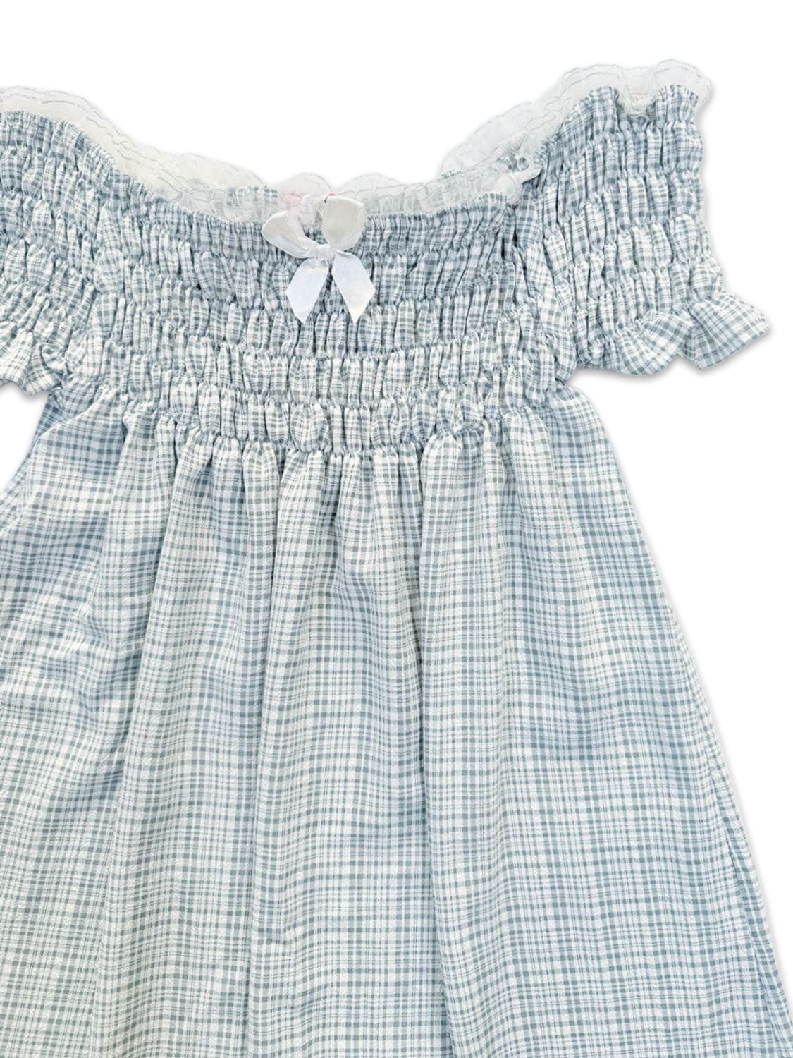 빈티지 스카이 체크 2way 블라우스 상품이미지2