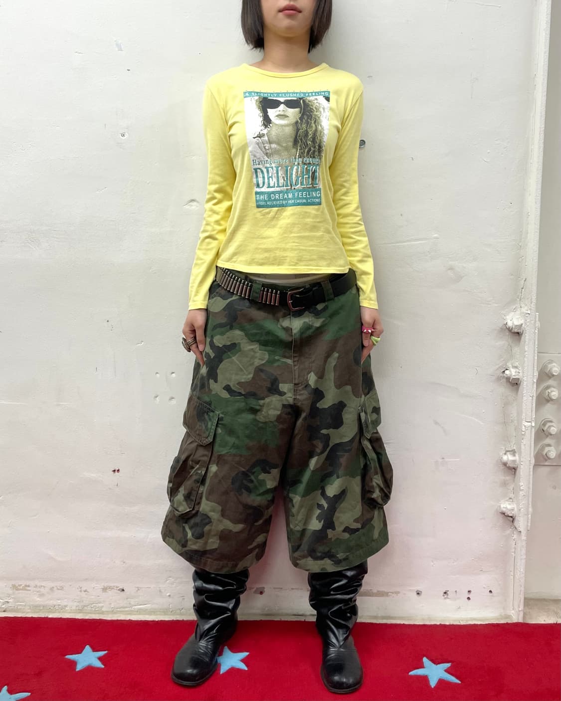 Retro Girl Cubic Yellow Long-Sleeved 상품이미지4