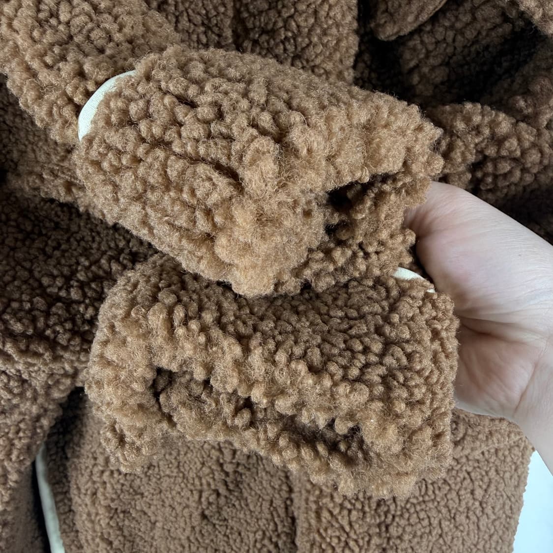 (S) 아디다스 아디컬러 셰르파 뽀글이 양털 코트 브라운 상품이미지4