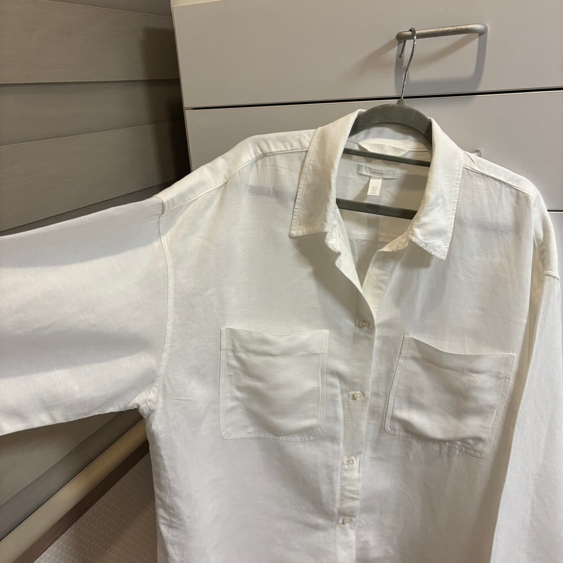 h&m 린넨 오버핏 여리여리 화이트 셔츠 상품이미지5