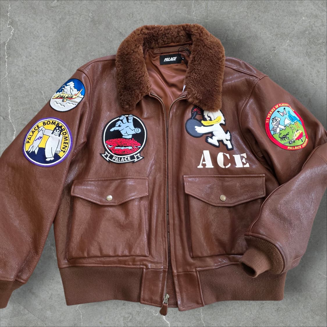 PALACE 팔라스 최상급 G1 무통 염소가죽 플라이트 자켓 아메카지 밀 상품이미지4