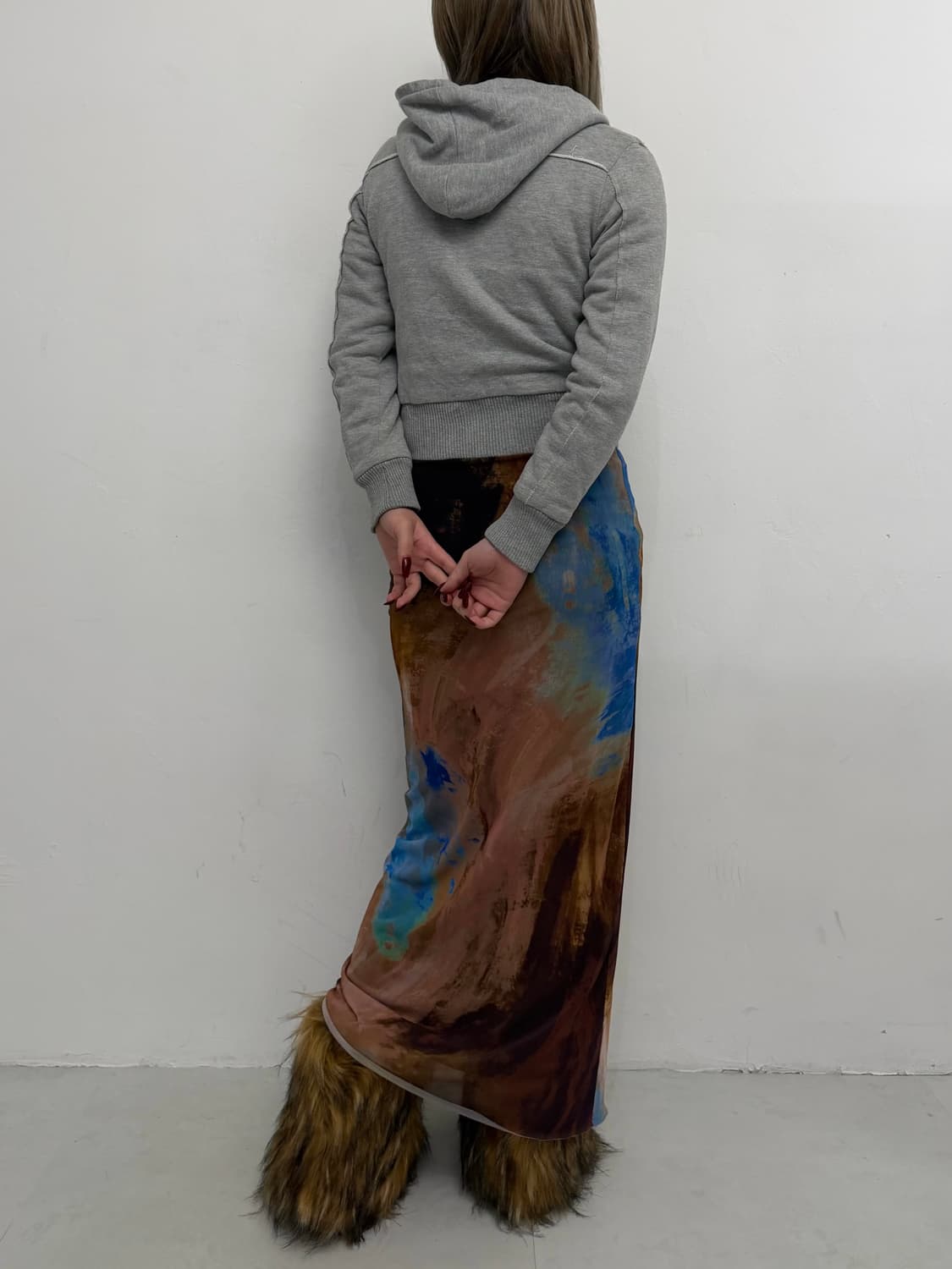 자라 풀 프린팅 매쉬 롱 스커트 상품이미지3