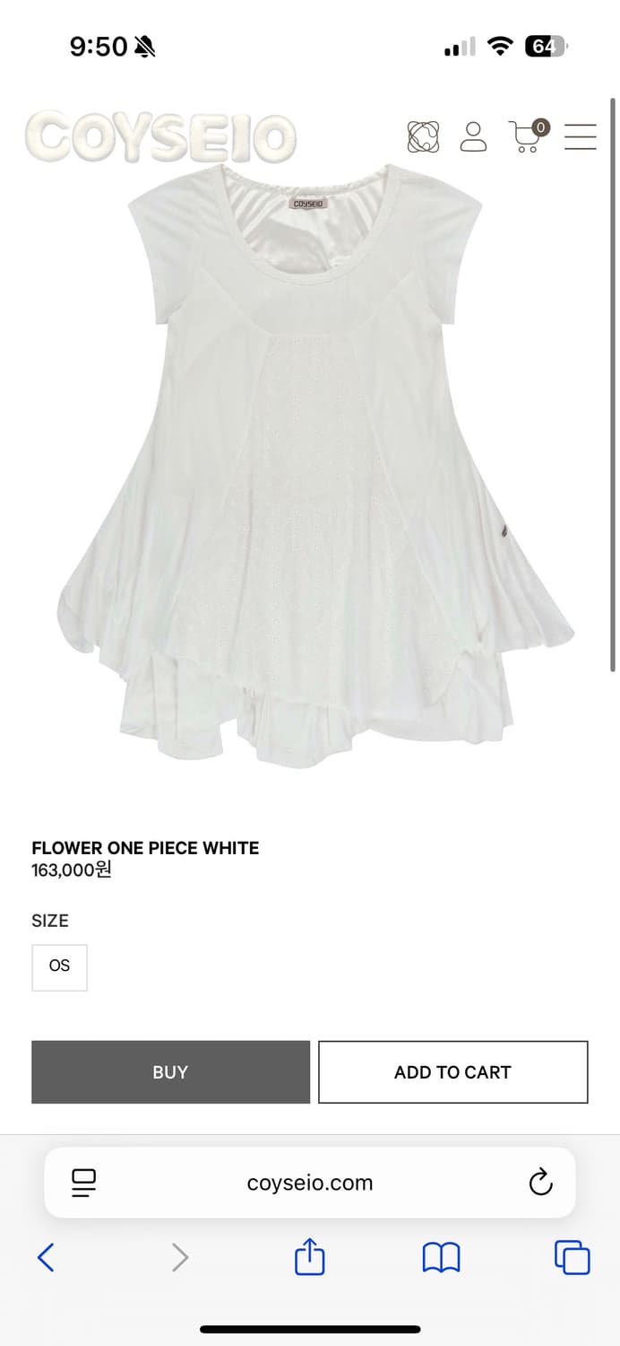 코이세이오 플라워 원피스 화이트 새상품 상품이미지1