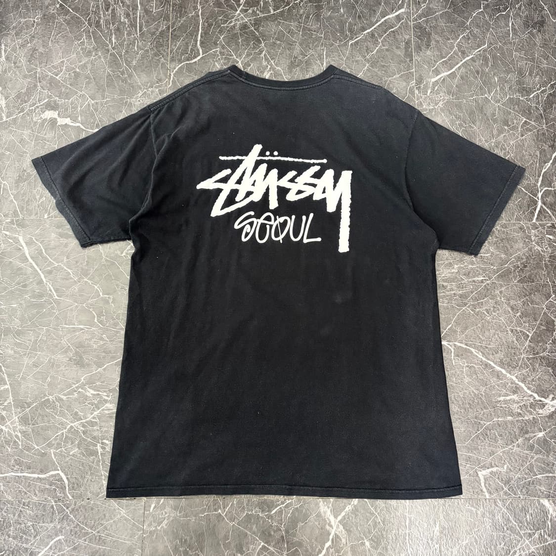 스투시 베이직 스탁 서울 반팔 블랙 상품이미지1