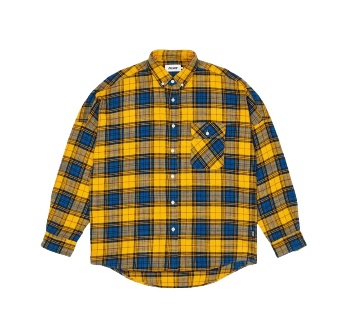 팔라스 플란넬 드롭 숄더 셔츠 옐로우 - 22FW 상품이미지1