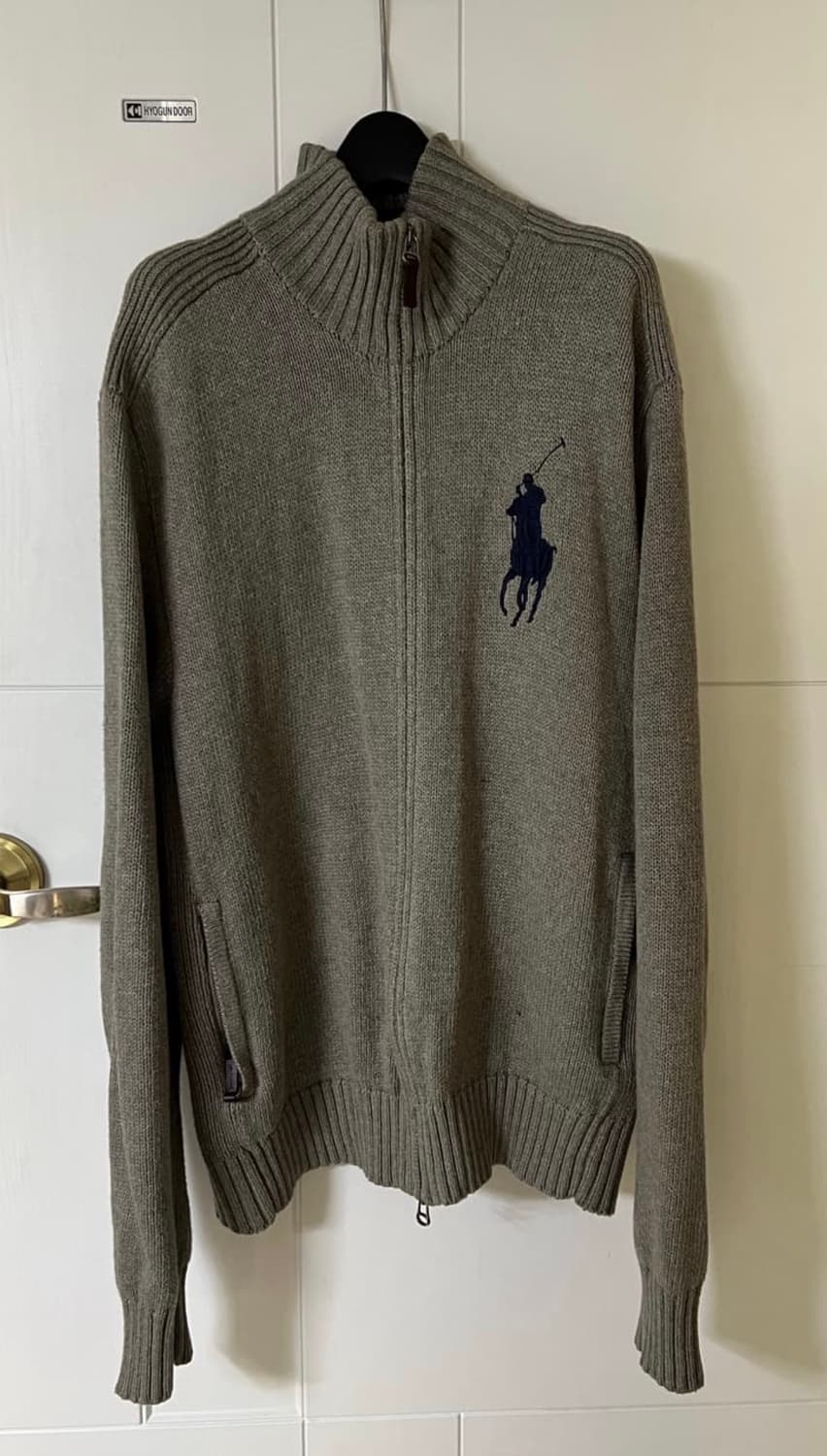 폴로 2way 투웨이 니트집업 그레이 xl 상품이미지1