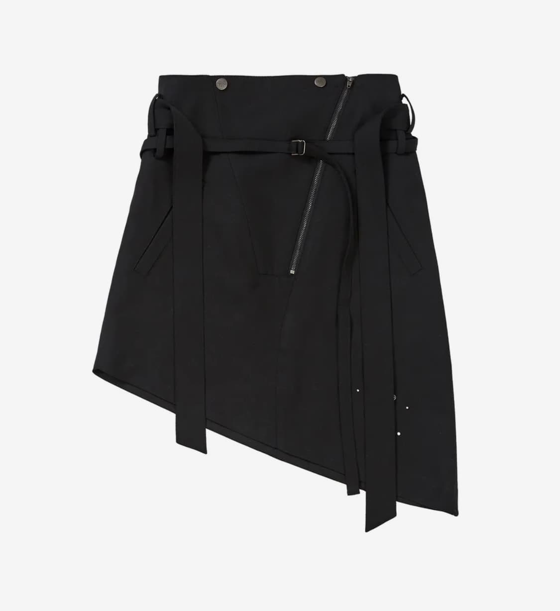 (새상품) 데비어퍼 벨트 레이어드 스커트 블랙 상품이미지1