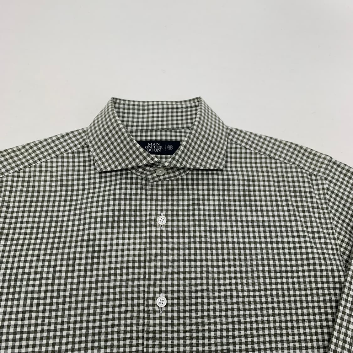 맨온더분 슬림핏 깅엄체크 셔츠 남방 (S) 상품이미지2