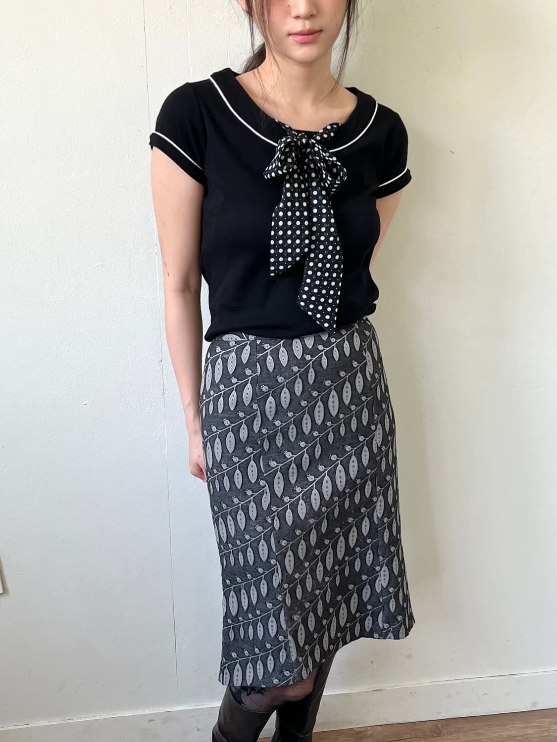 INDIVI 멀티 패턴 스커트 상품이미지5