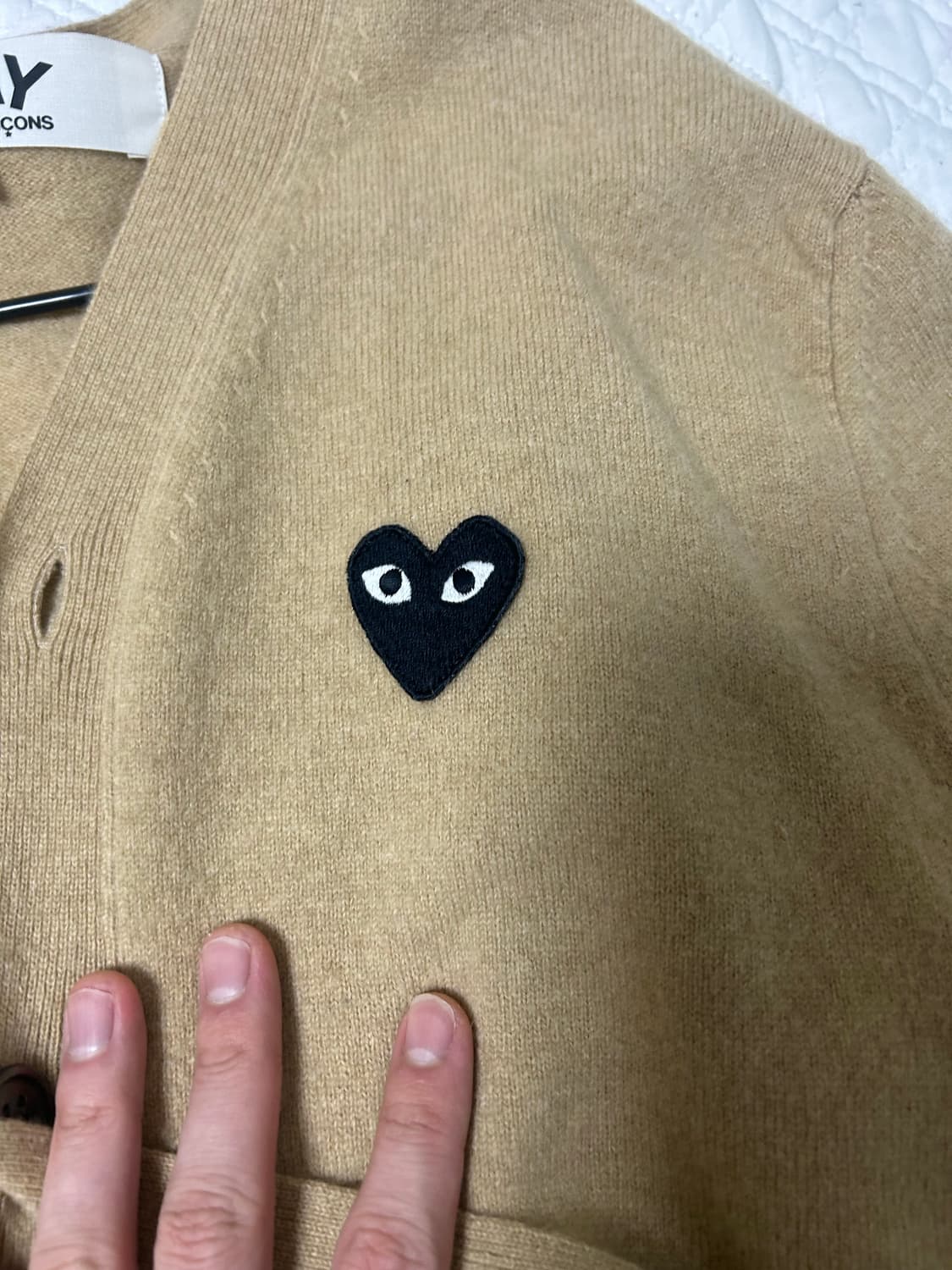 꼼데가르송 가디건 베이지 m 상품이미지3