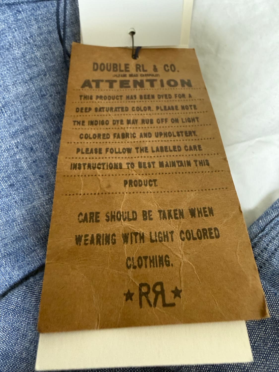 RRL 인디고 샴브레이 워크셔츠 L 새상품  더블알엘 상품이미지4