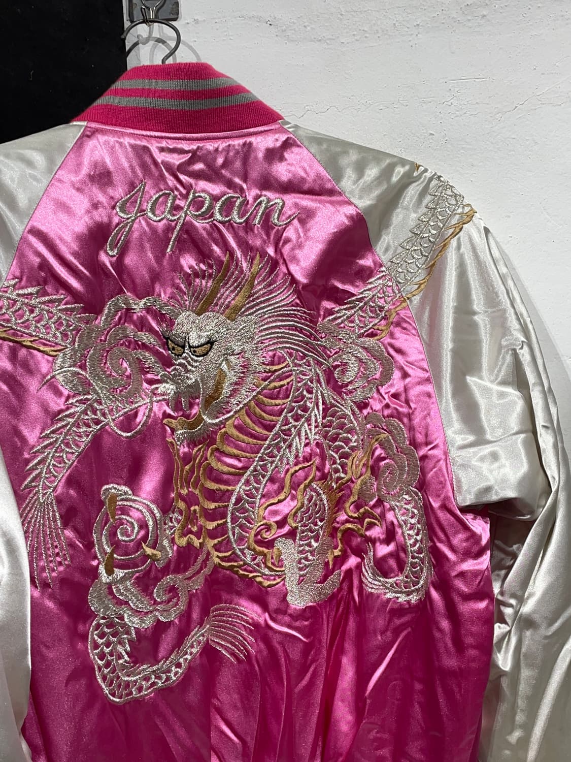 JPN 일본빈티지 핑크 대장급 용 자수 스카잔 빅로고 스카쟌 상품이미지6