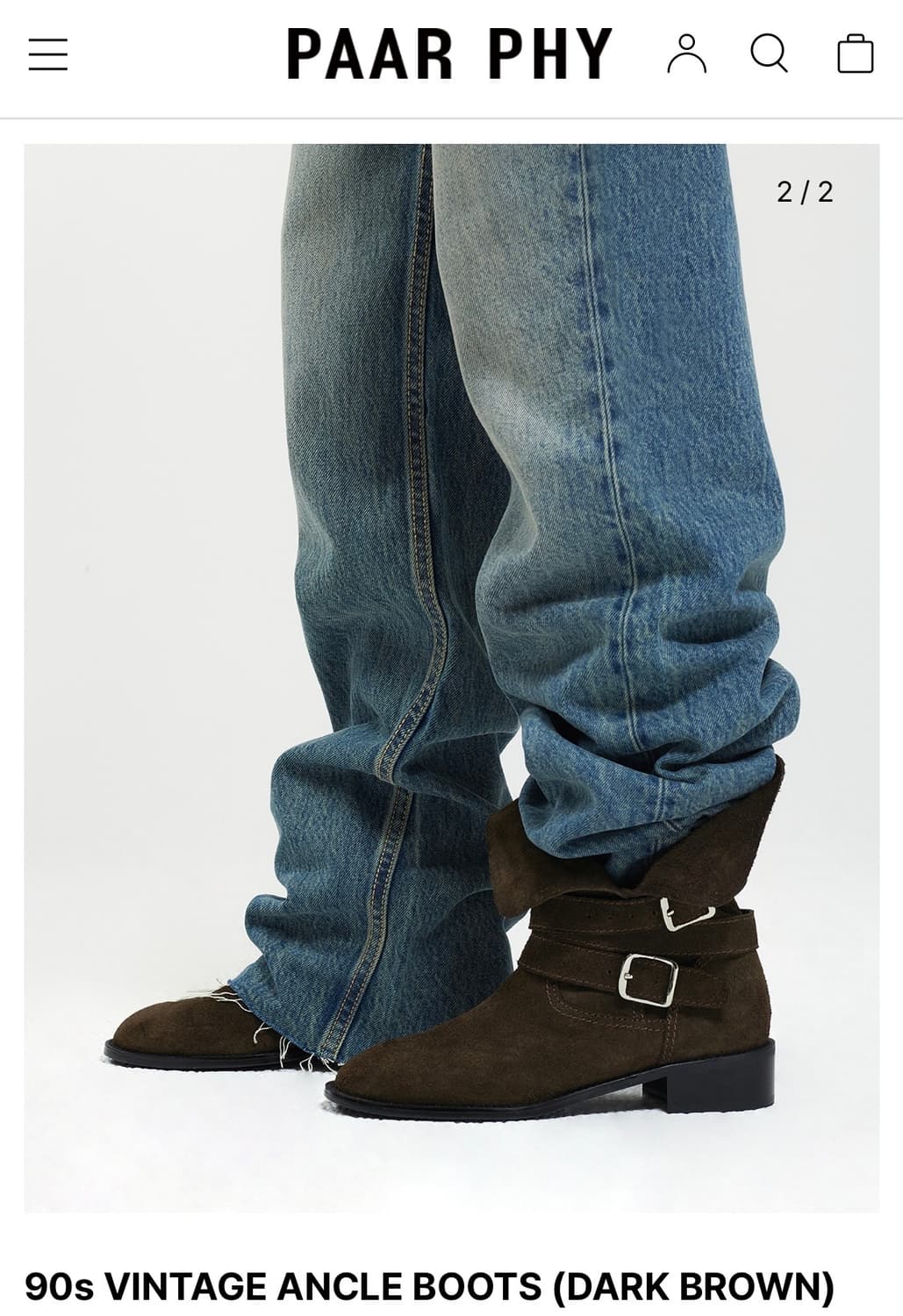 파르피 빈티지 앵클 부츠 다크 브라운  상품이미지4