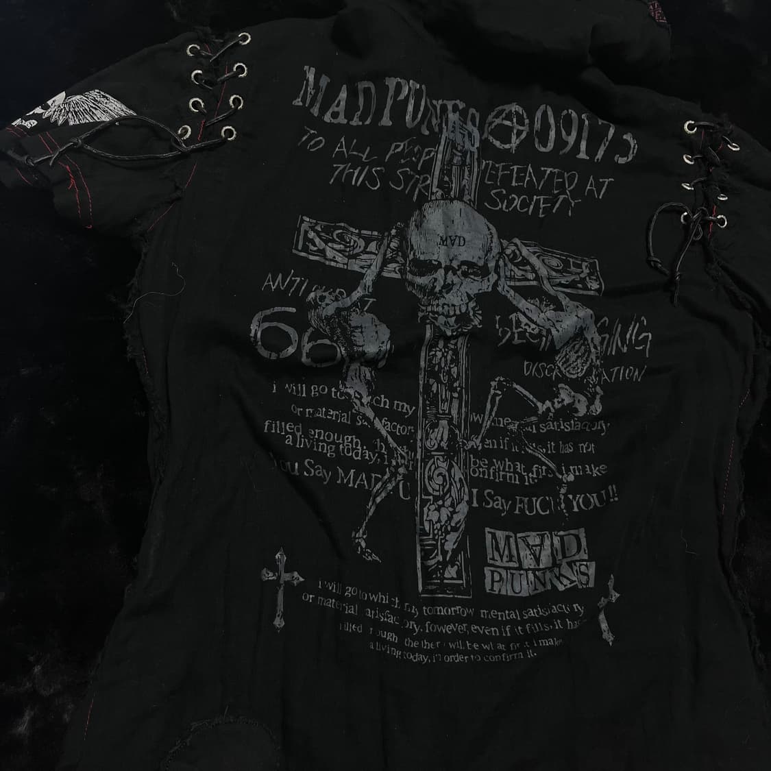Madpunk 매드펑크 체인 반팔 원피스 후드집업 고스펑크 상품이미지5