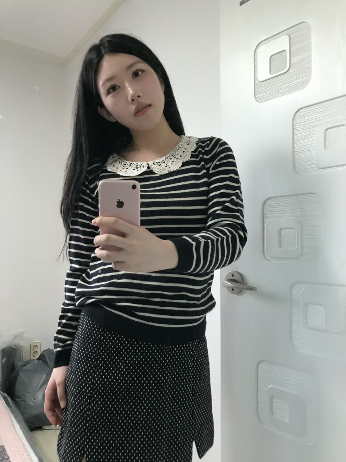 earthmusic stripe lace knit 상품이미지1