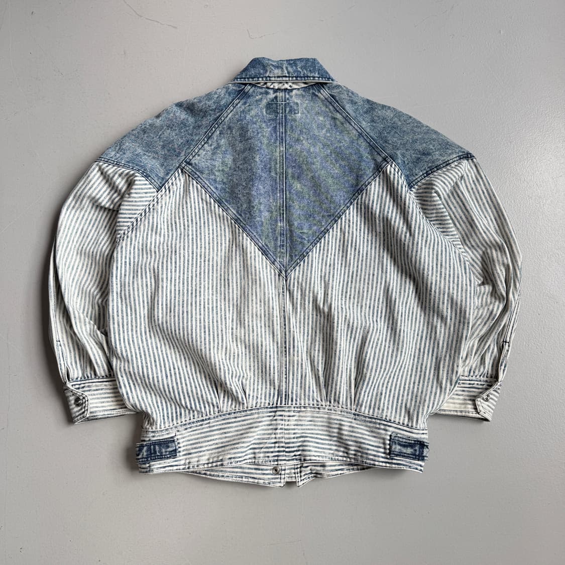 SB ll 90s 빈티지 벨티드 스트라이프 도킹 데님자켓 상품이미지3