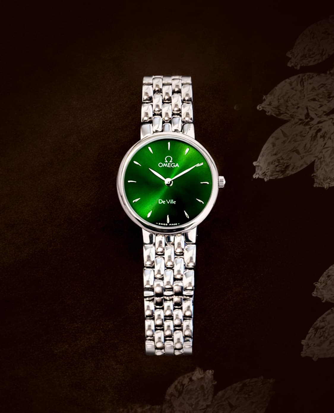 오메가 드빌 그린 다이얼 여성용 스틸밴드 시계 상품이미지8