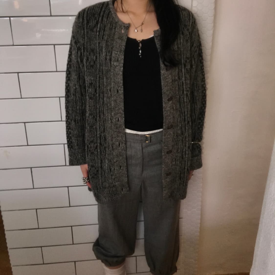 생로랑 크롭 슬랙스 34 상품이미지2