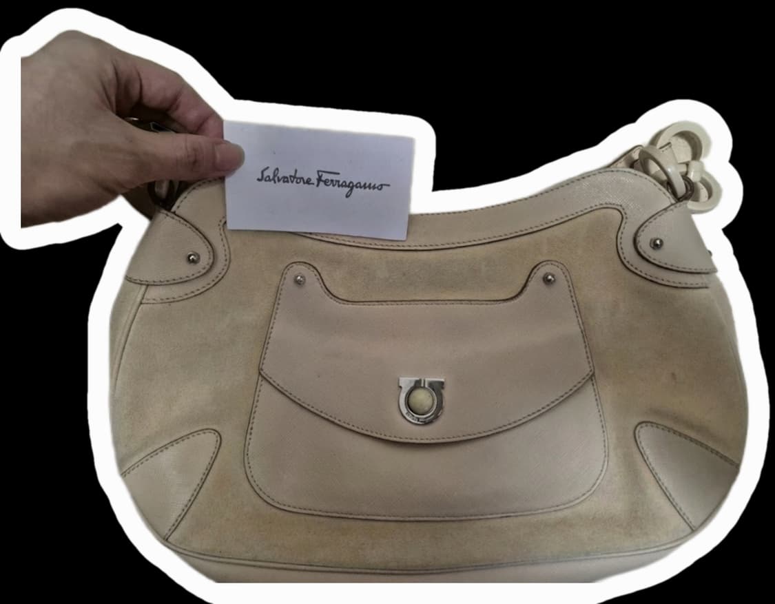 살바토레 페라가모 스웨이드 가죽 간치니 핸드백 상품이미지1