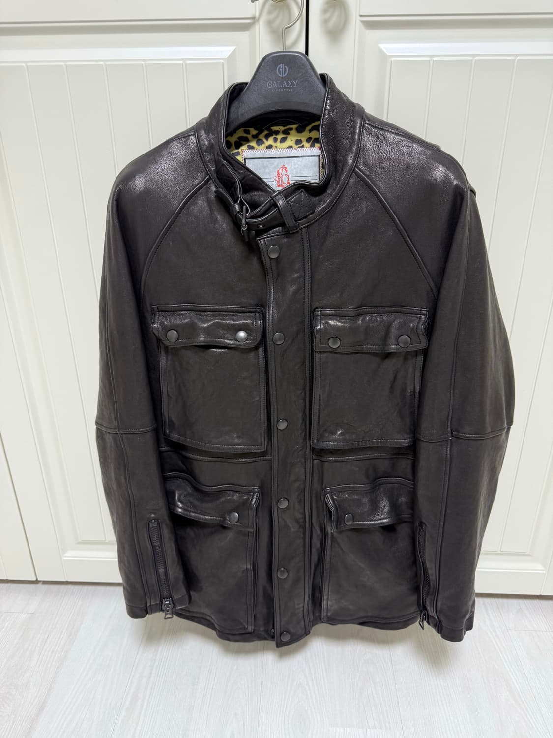 블랙아웃 블랙 바이커 가죽자켓s 상품이미지1