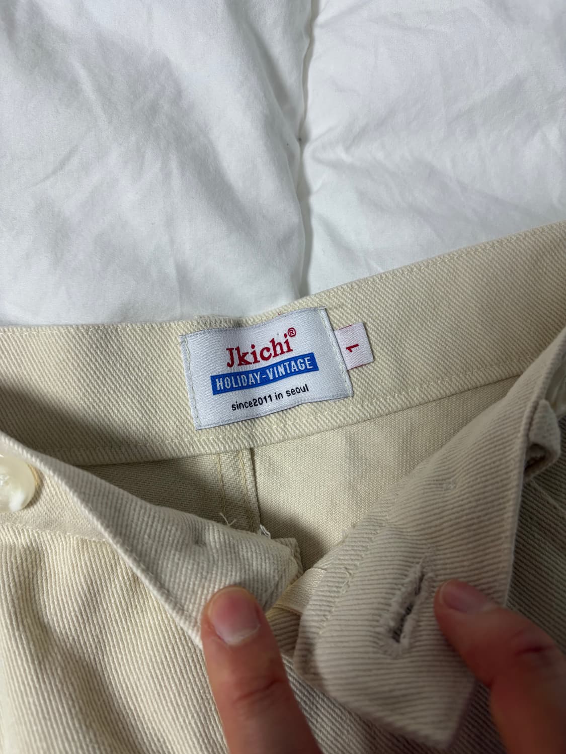 제이키치 반바지 도매텍 아이보리팬츠 상품이미지3
