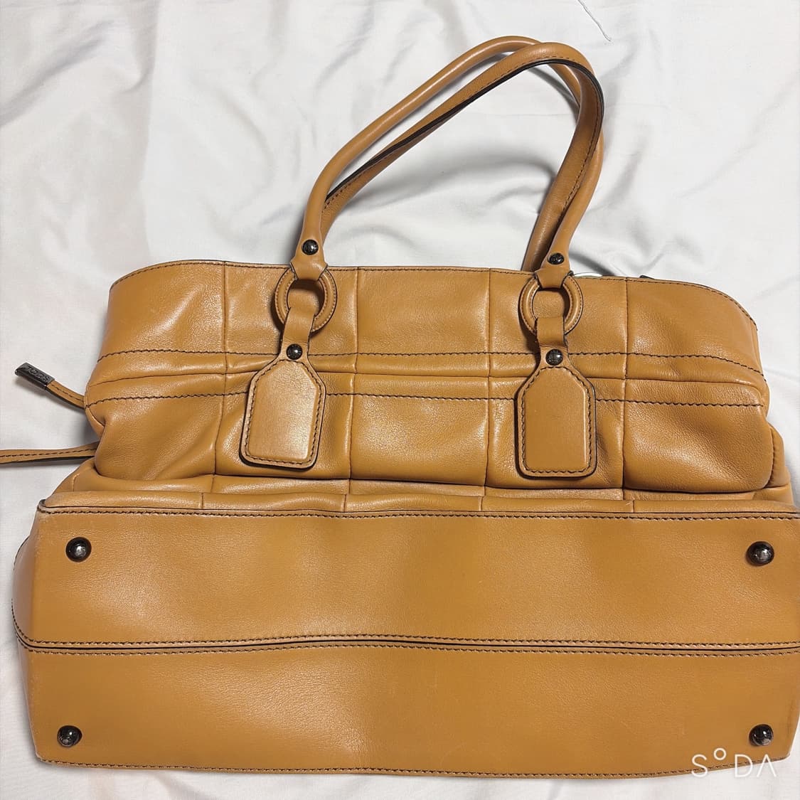 TOD'S 토즈 가죽 퀄팅 토트백 브라운(오렌지) 상품이미지4