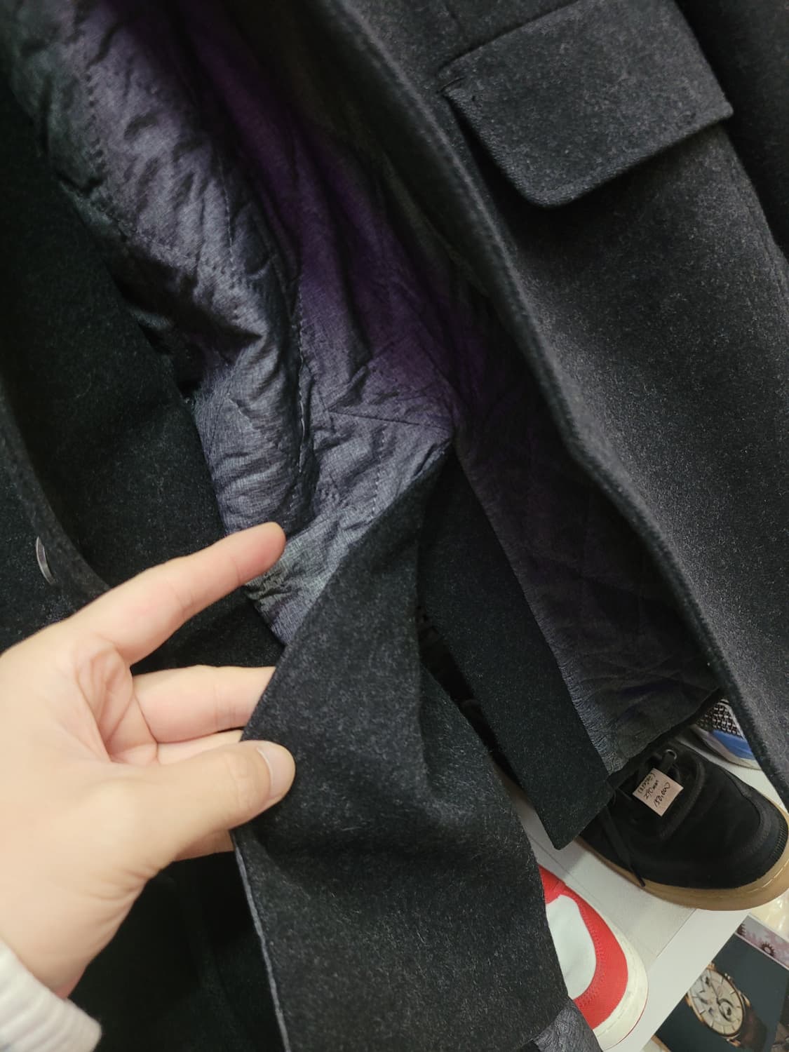 customellow 커스텀멜로우 다크 그레이 싱글 코트 상품이미지5