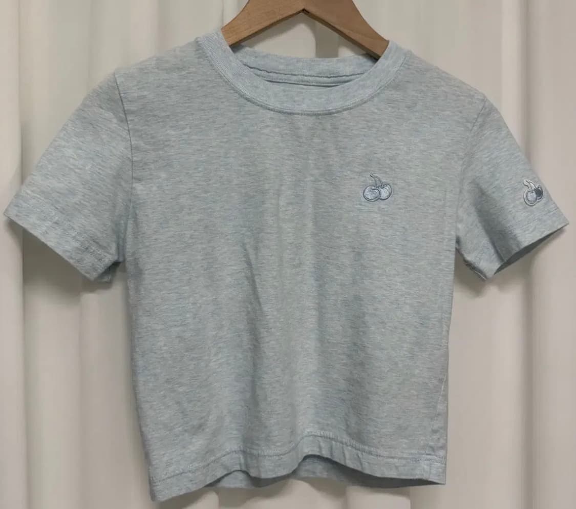 키르시 스몰 체리 크롭 티셔츠 멜란지스카이 상품이미지2