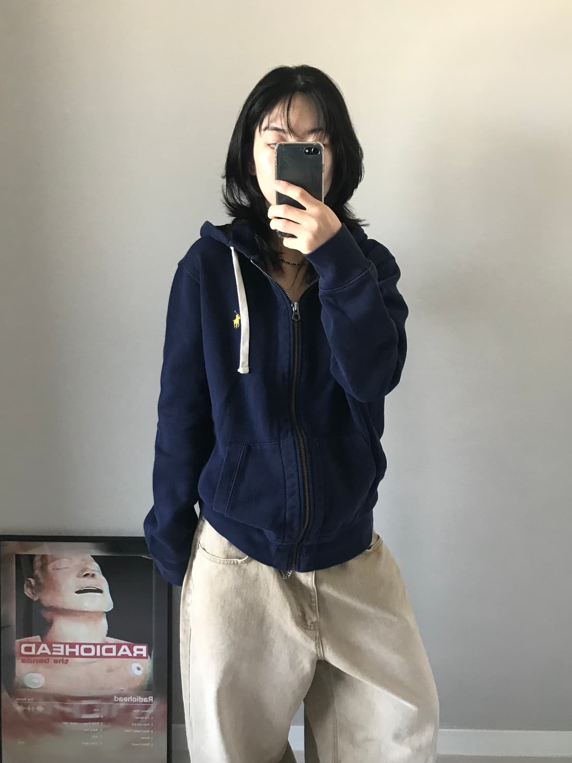 폴로 랄프로렌 포니로고 네이비 써멀 헤비 후드집업 상품이미지4