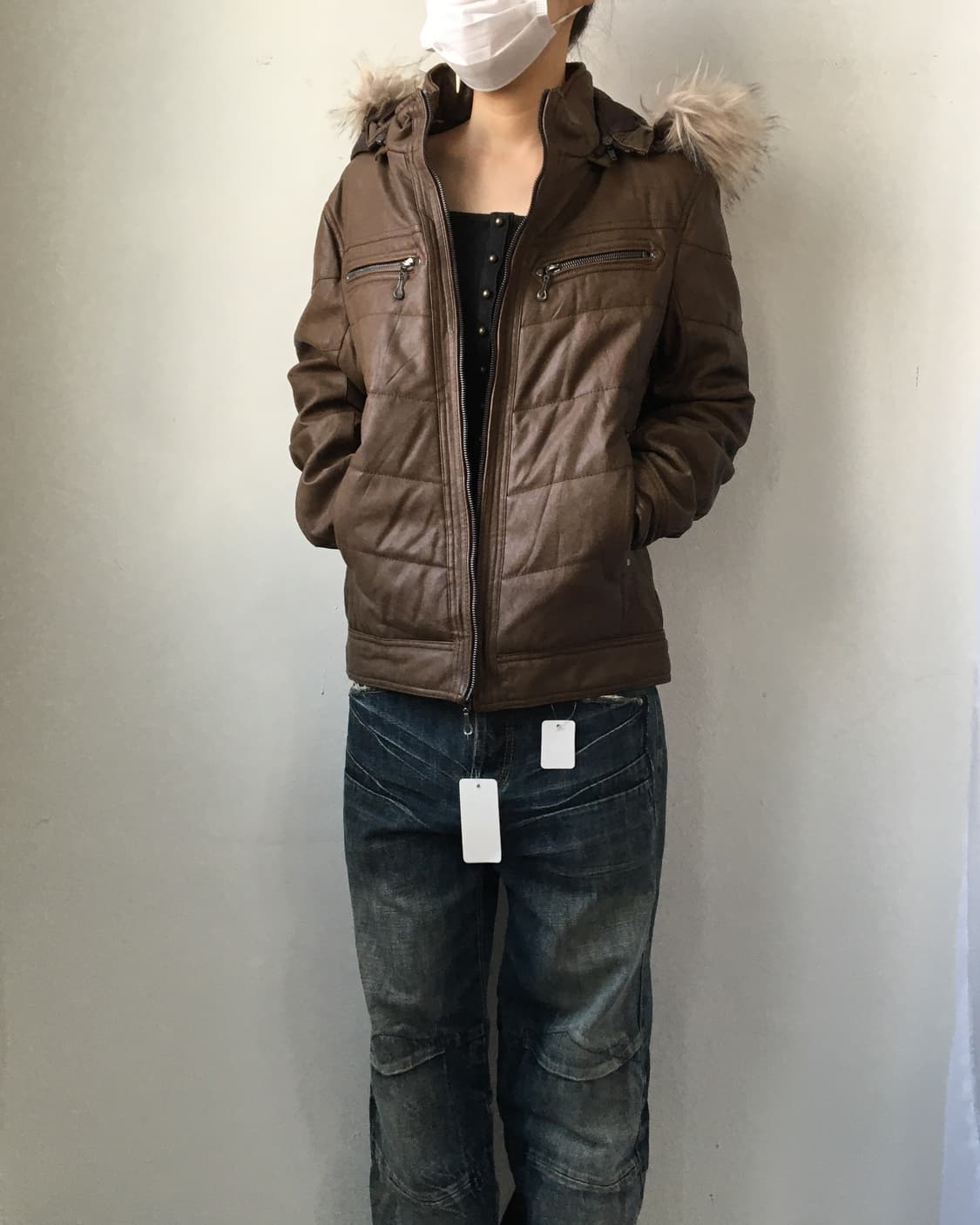 Fake fur hood high neck jacket 상품이미지7