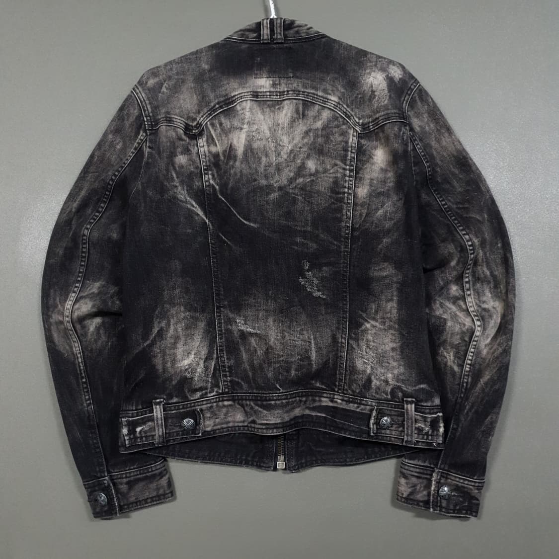XL) 버커루 진스 오리지널 웨스턴 워싱 흑청 데님 트러커 집업 자켓 상품이미지10