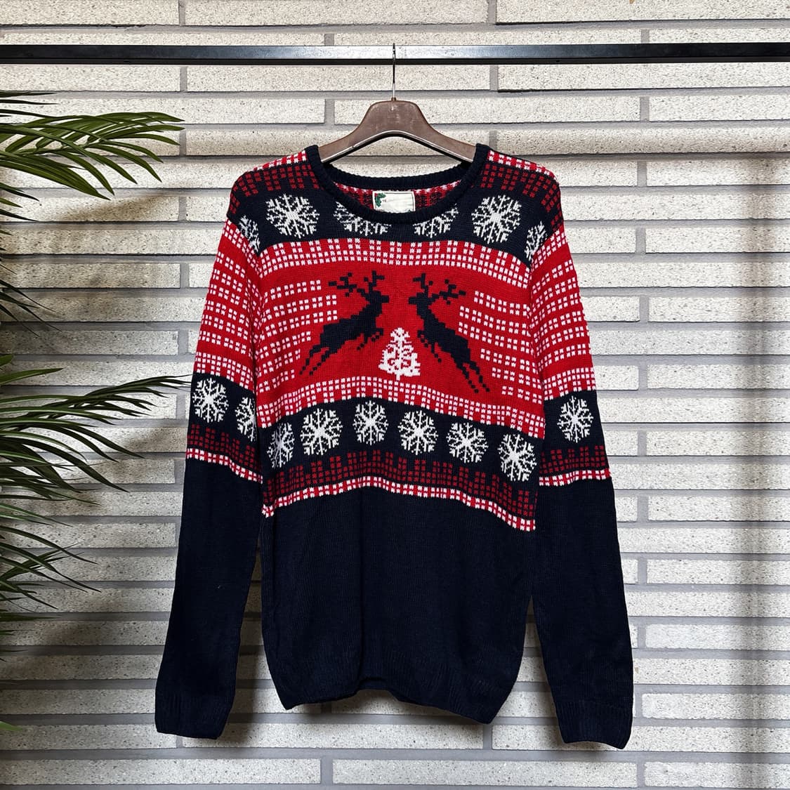 USA VINTAGE 레인디어 홀리데이 패턴 니트 스노우플레이크 디테일 상품이미지2