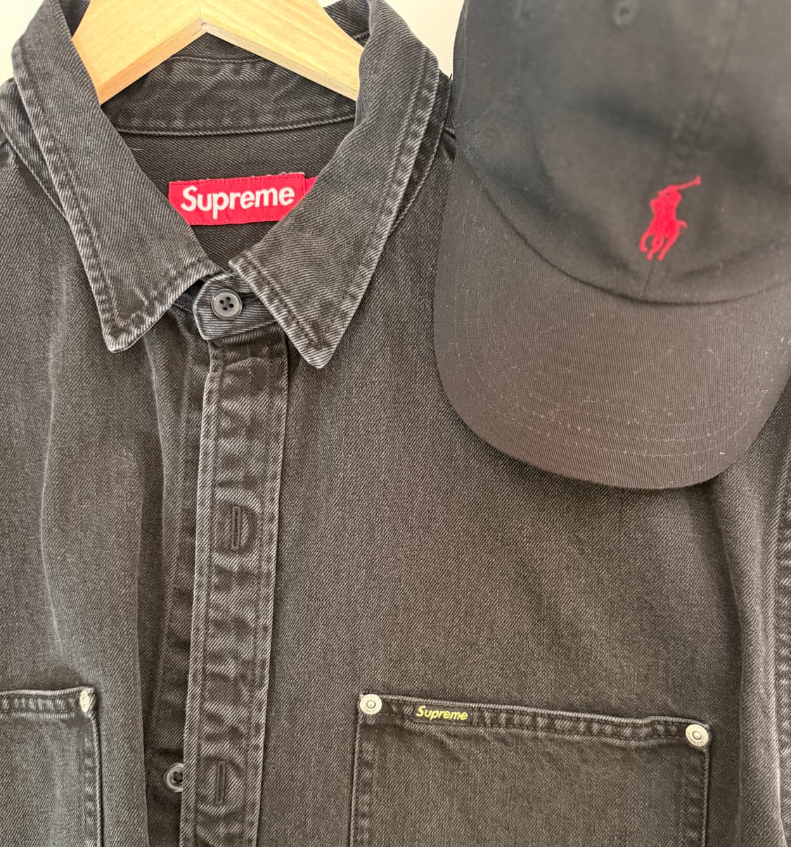 슈프림(supreme) 루즈핏 흑청 셔츠 상품이미지1