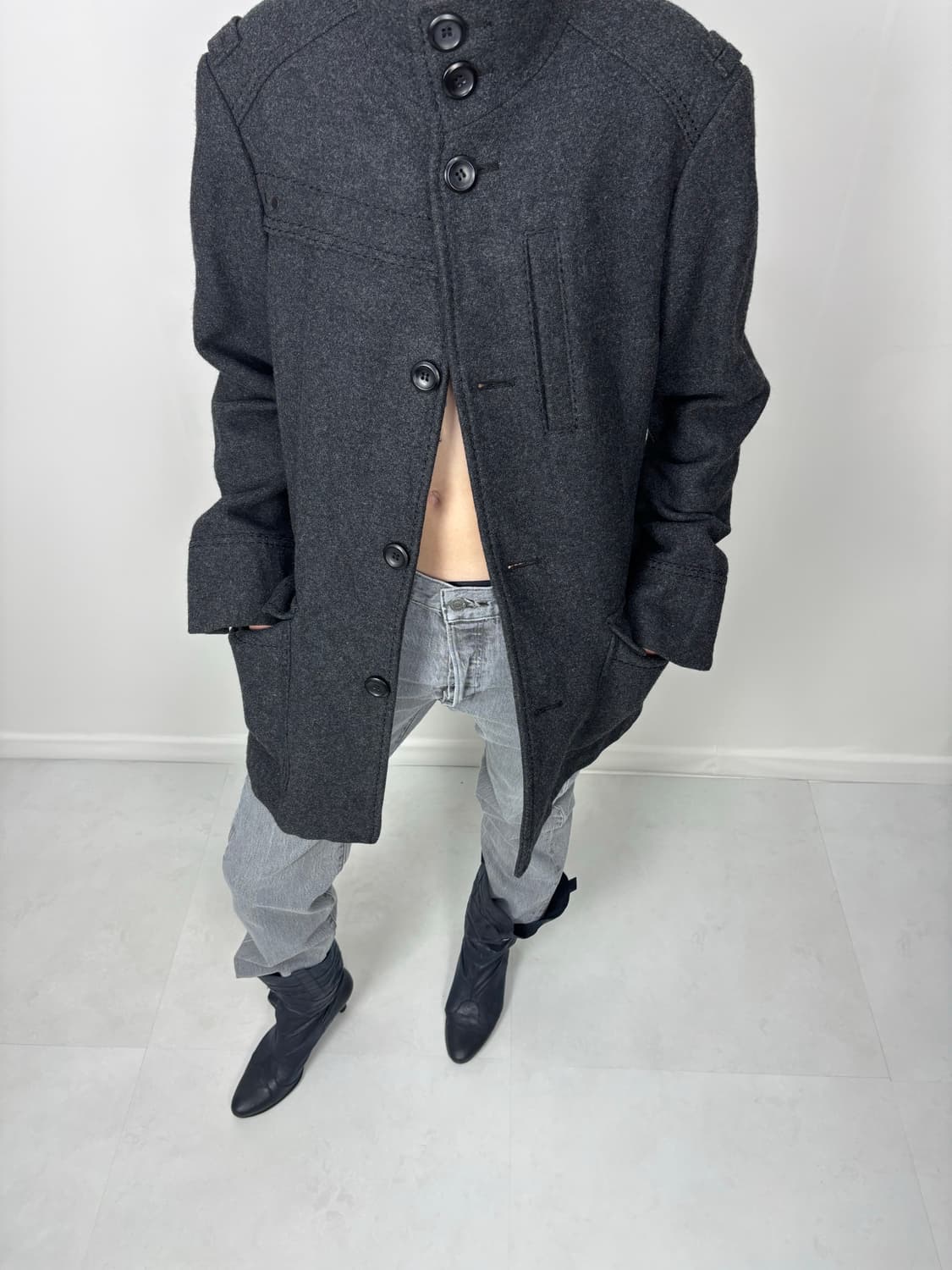 HIGH NECK WOOL JACKET 상품이미지3