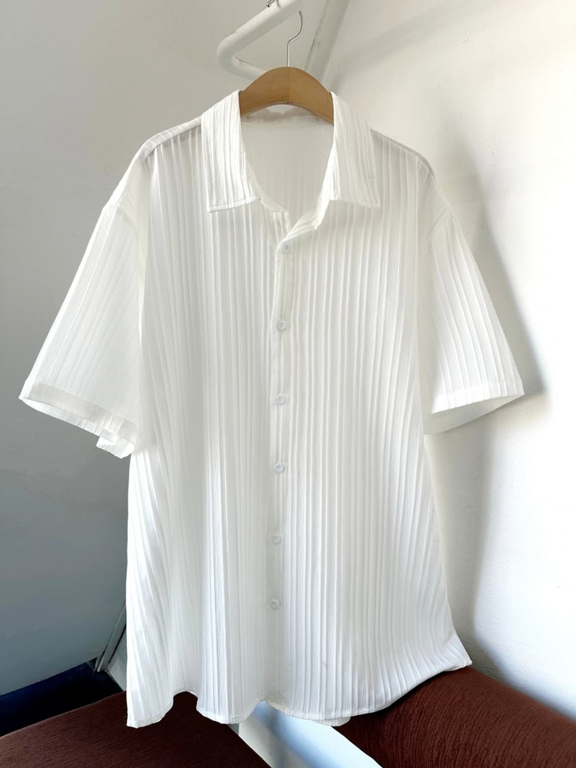 Pleats design high count poly shirt 상품이미지2