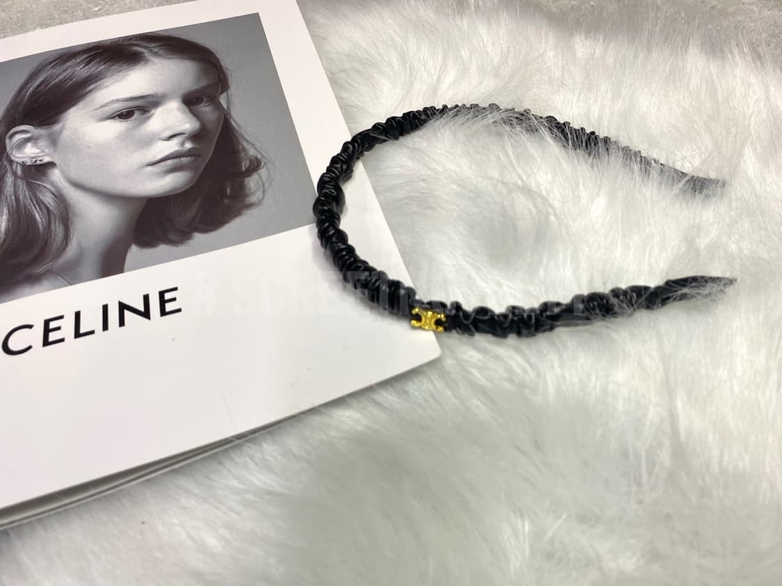  셀린느 레더 헤어밴드 블랙 상품이미지1