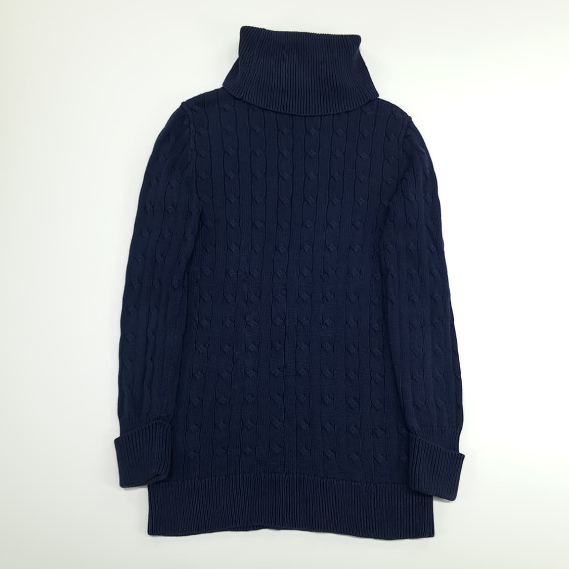 CN704W S 폴로 랄프로렌 다크네이비 터틀넥 케이블 니트 스웨터 상품이미지6