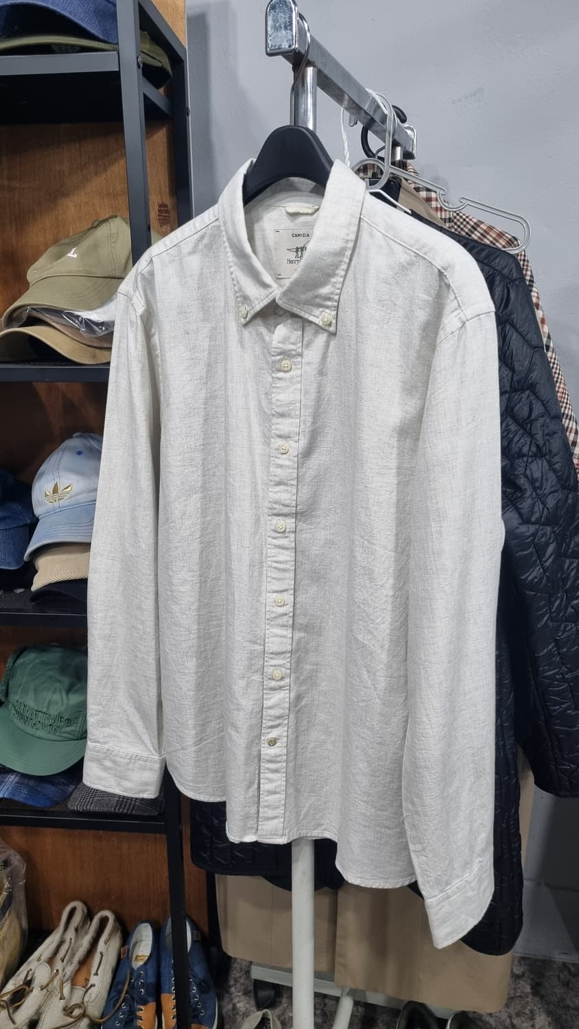 henry cottons 연베이지 봄셔츠 100(가슴단면54,총장76)  상품이미지1