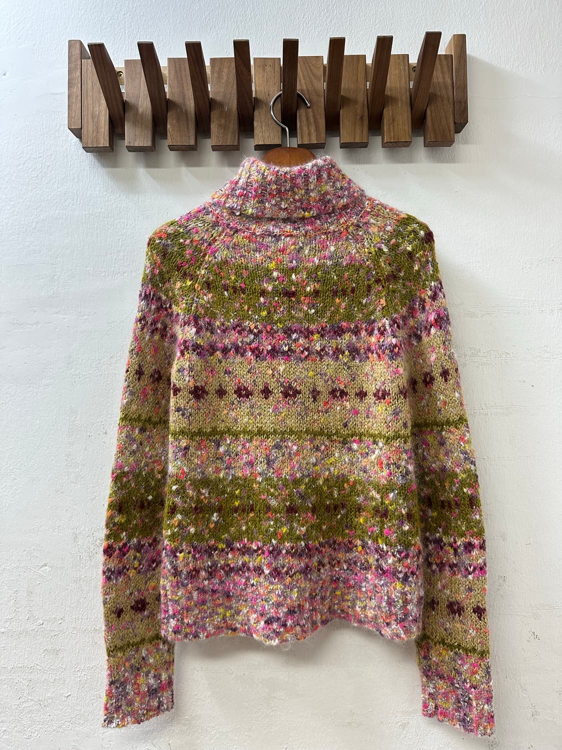 완전에이스✨일본빈티지 모헤어 믹스 멀티 컬러 니트 하이넥 스웨터 니트 상품이미지8