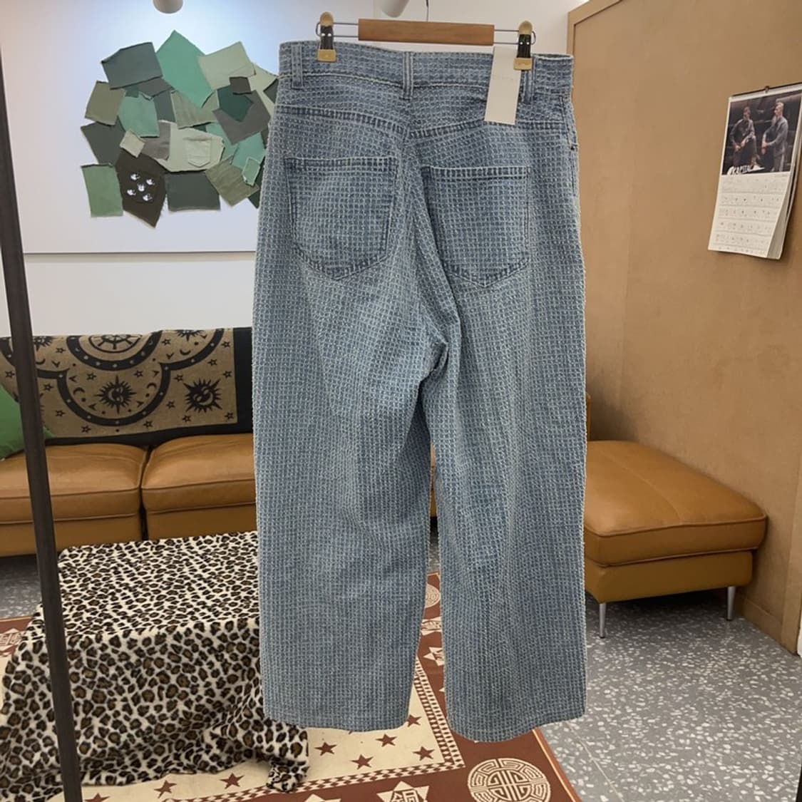 노이어 데미지 트위드스타일 워싱 데님팬츠 48 C08793 상품이미지4