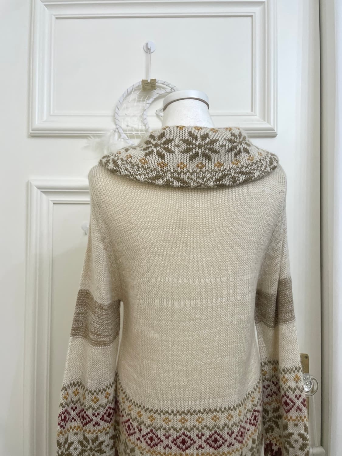 beige nordic pattern collar winter sweat 상품이미지4